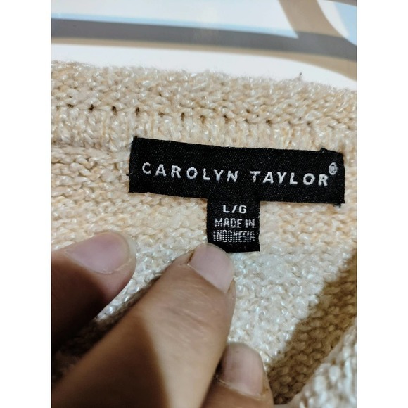 Carolyn Taylor Off-White knitted sweater size large woman - Picture 2 of 5